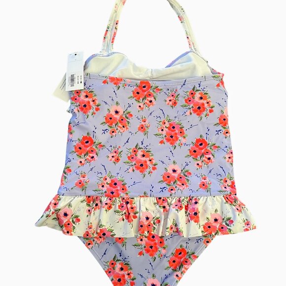 NWT Janie and Jack Floral Ruffle One-Piece Swimsuit – Size 12 - Picture 2 of 3
